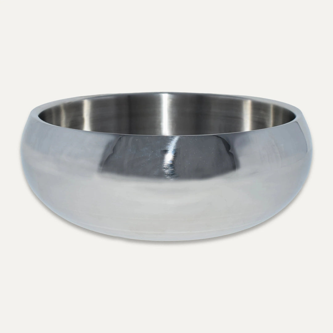 polished stainless steel dog food , water bowl