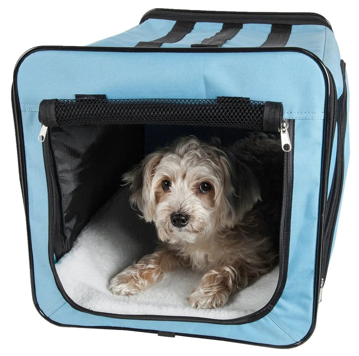 dog crate -expandable -blue