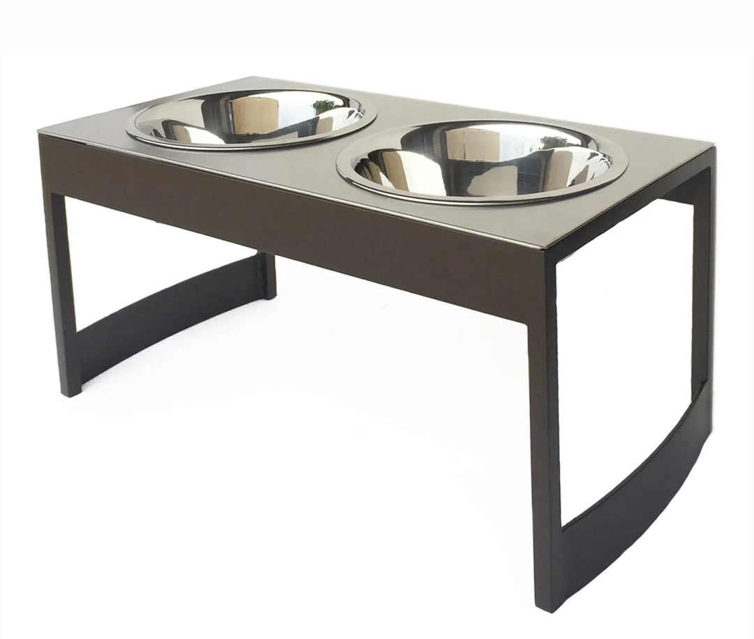 dog feeding station forlaorge dogs mocha brown- all metal