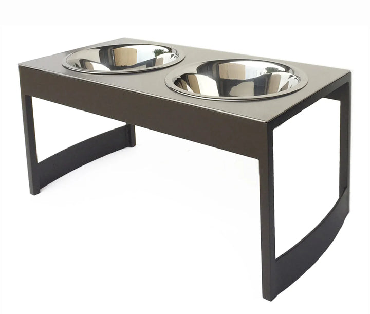 dog feeding station forlaorge dogs mocha brown- all metal