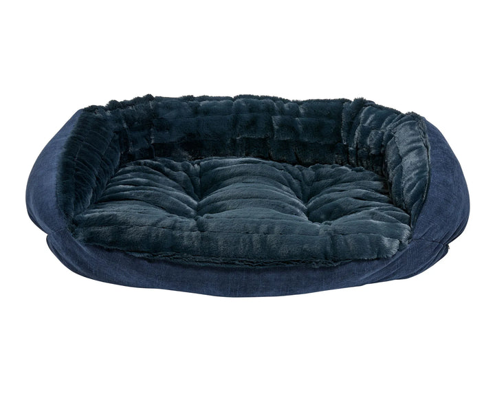 Majestic blue cresent dog bed