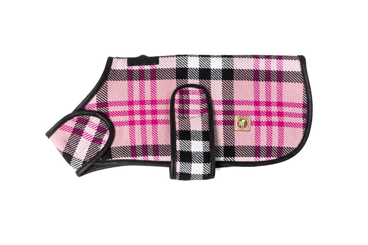 Plaid Wrap Dog Coat- Pink