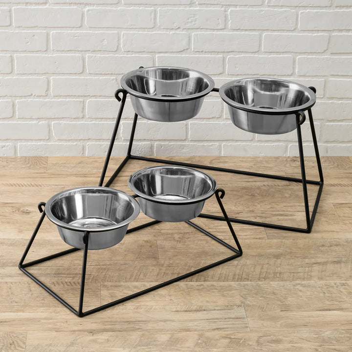 large metal dog bowl stand for extra large dogs - black