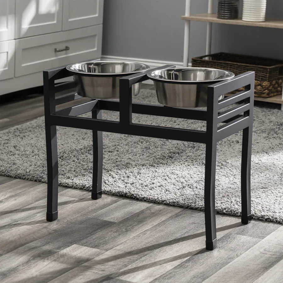 dog dining station x large black 