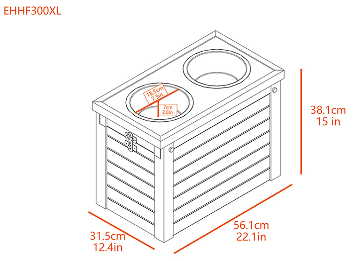 Farmhouse Dog Stand with Food Storage