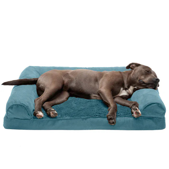 blue large dog bolster bed