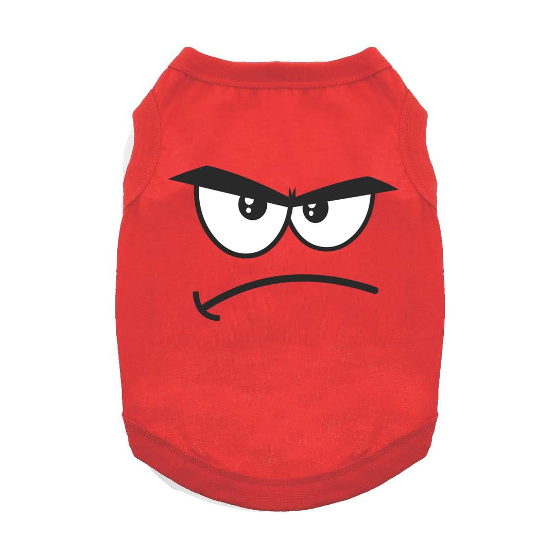 red shirt for dogs  angry face design