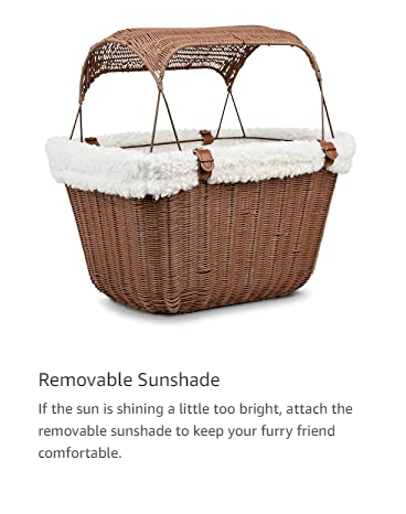 wicker pet basket retro for bicycles