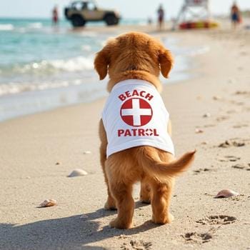  a cute white T-shirt with a red cross and the words &