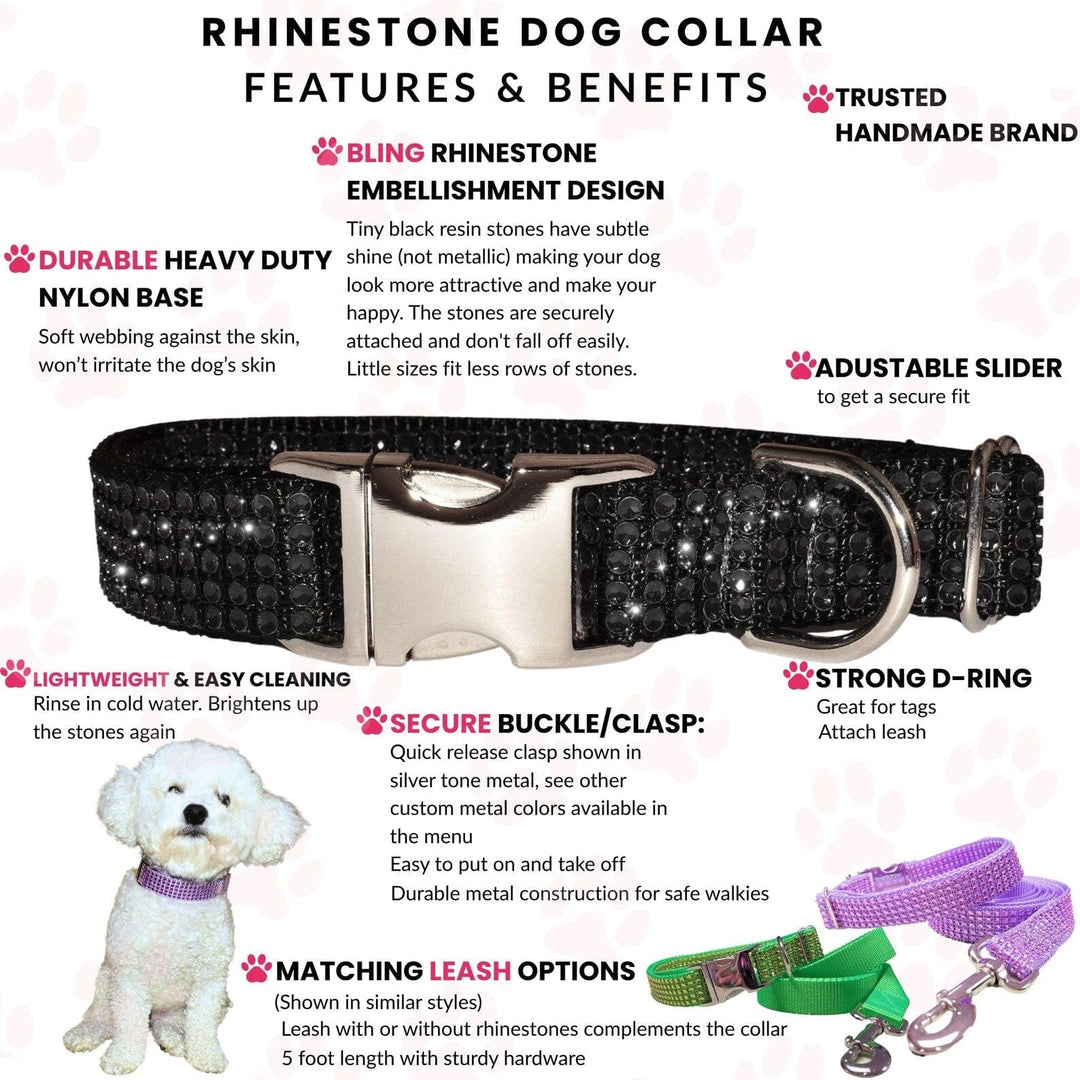 Black Rhinestone Collar or Lead