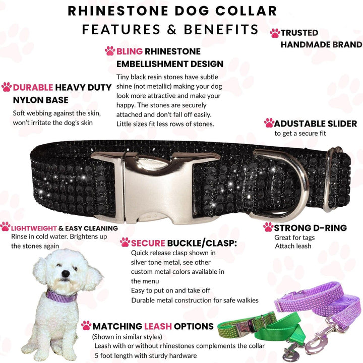Black Rhinestone Collar or Lead