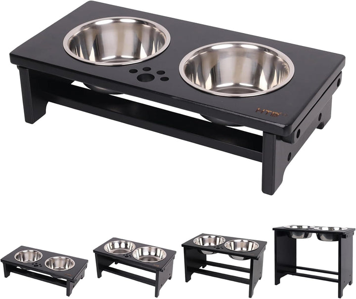Happy Pawz Black Wood Top Feeder
