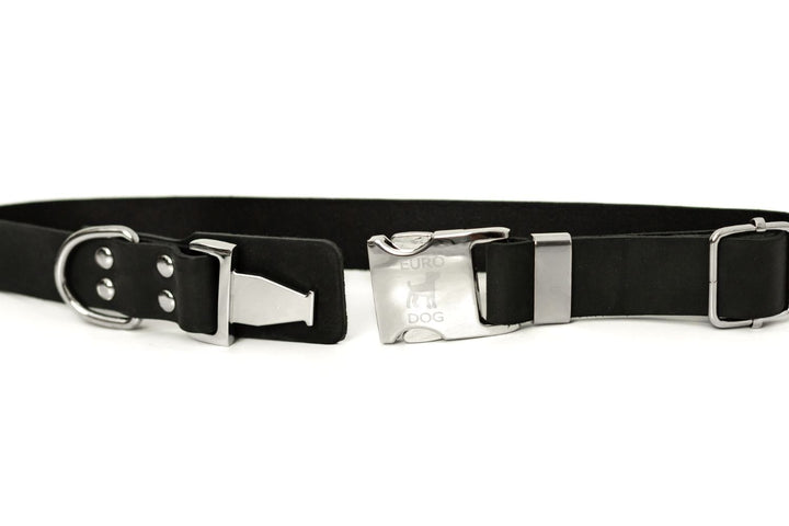 eurodog collar black leather