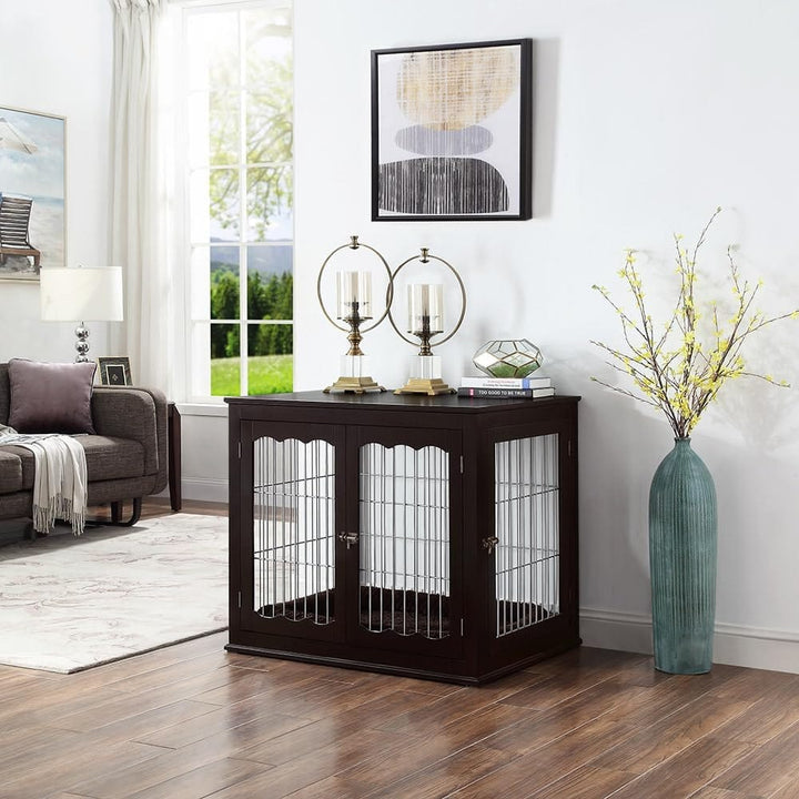 dog crate furniture black 3 door