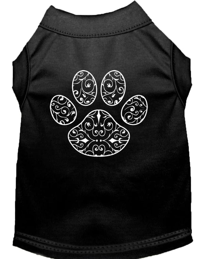 Black paw print design dog shirt
