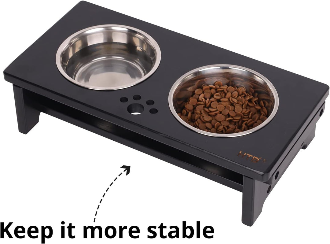 Happy Pawz Black Wood Top Feeder