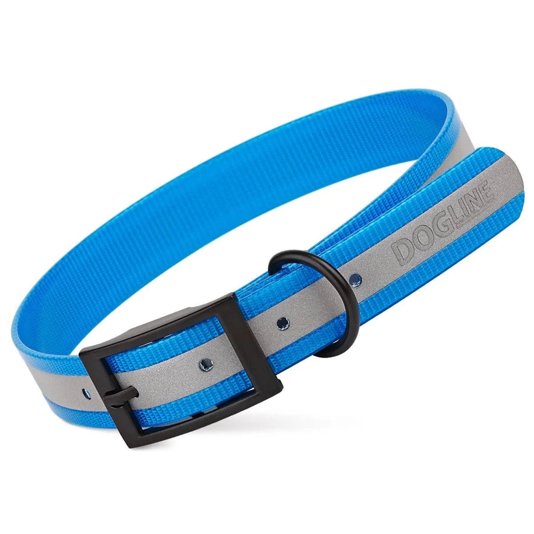 waterproof reflective dog collar -blue