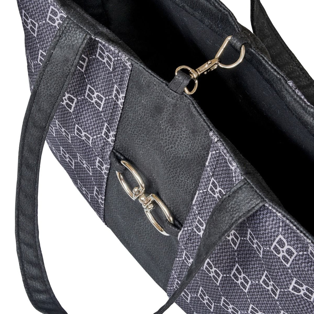gray dog carry handbag