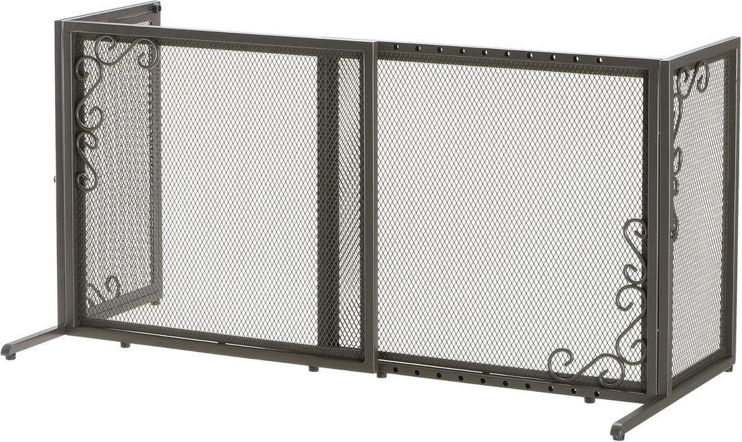 bronze metal mesh pet barrier gate adjustable width