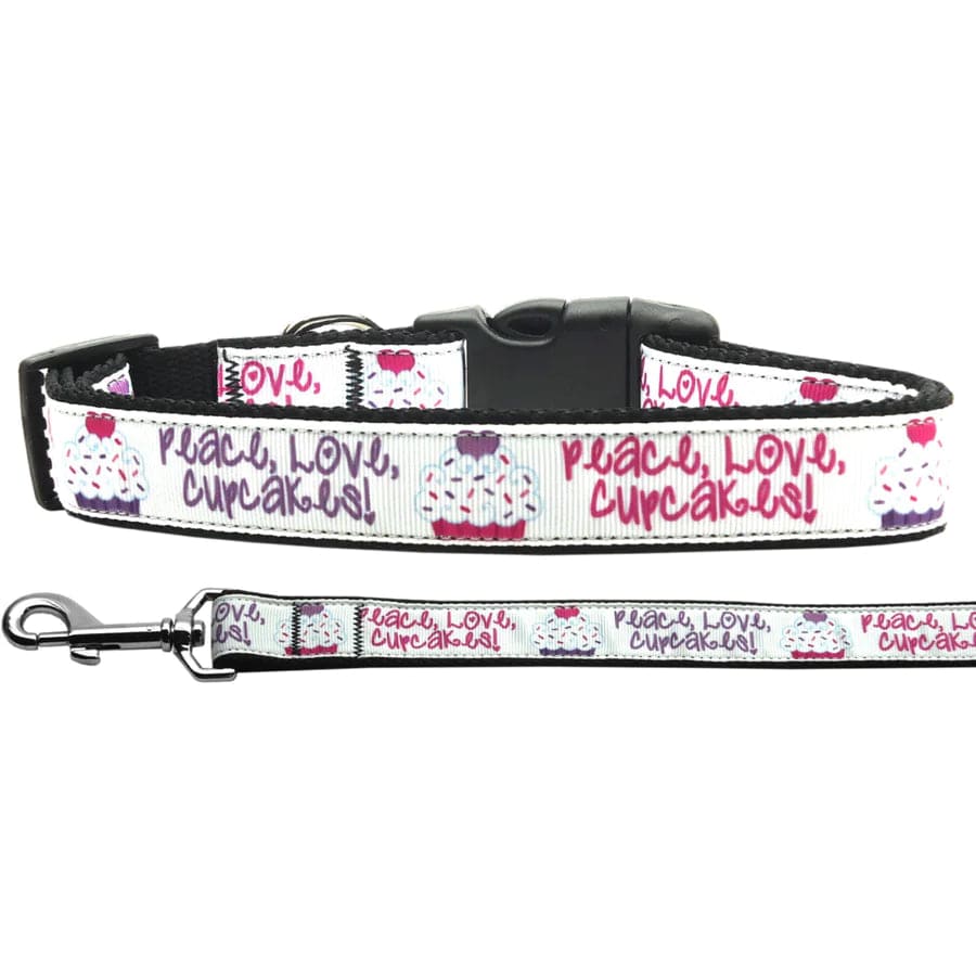 Peace Love Cupcakes Collar and Lead