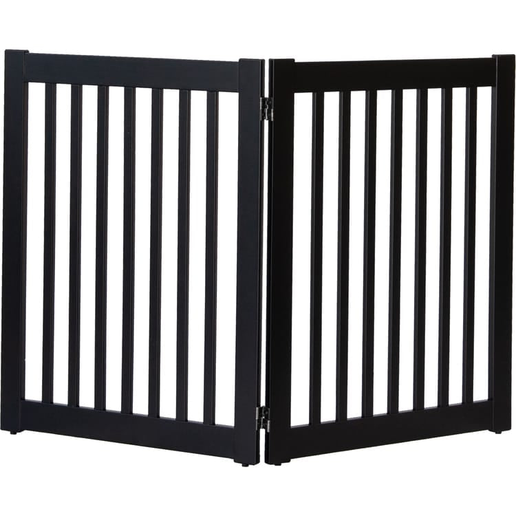 black 2 pane indoor wood pet barrier x 32" tall
