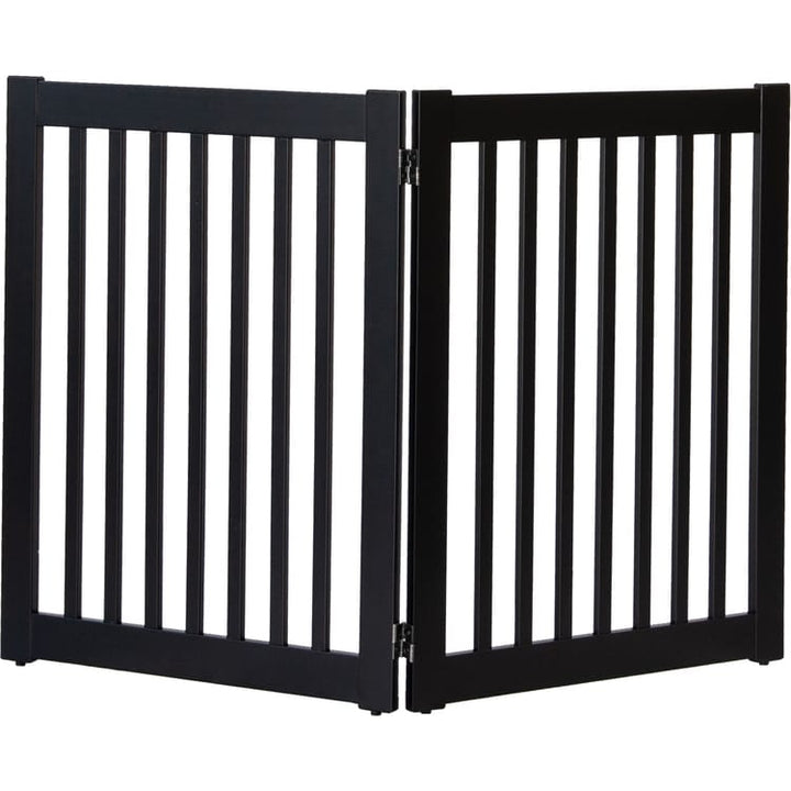 black 2 pane indoor wood pet barrier x 32" tall
