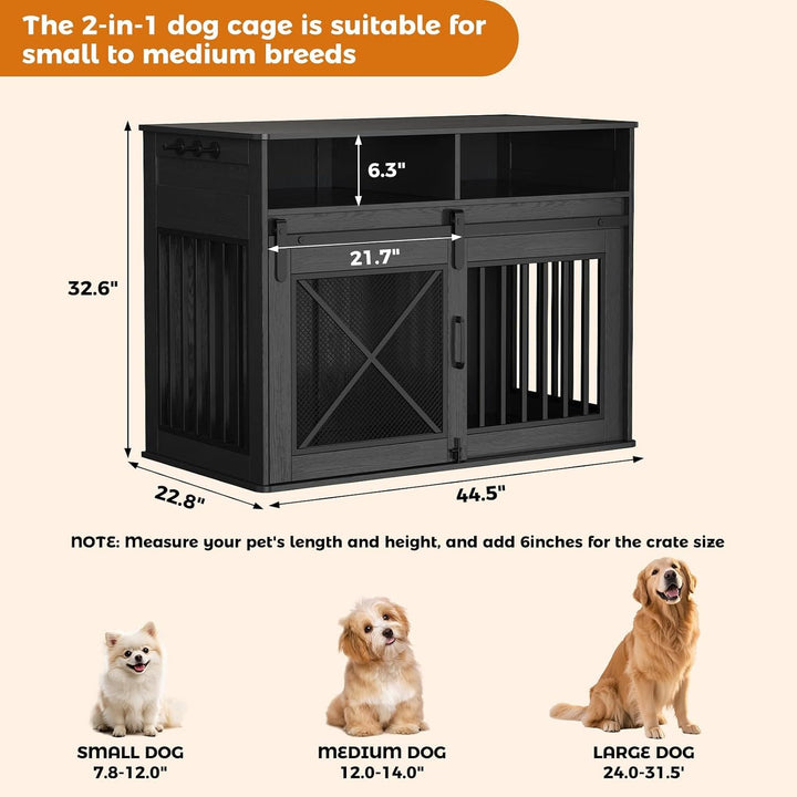 44 inch long Dog Crate with sliding door
