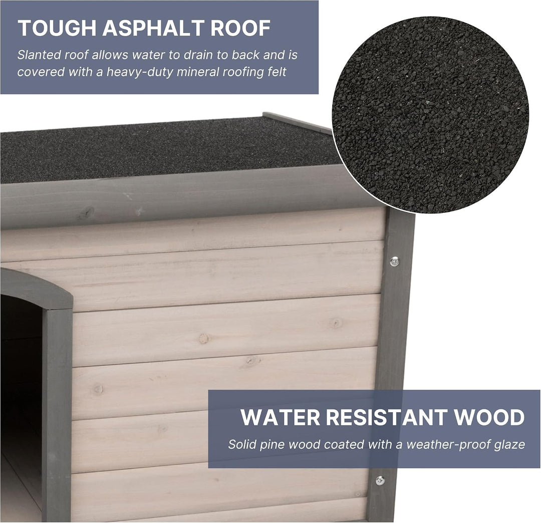 Gray Offset Entrance Dog House