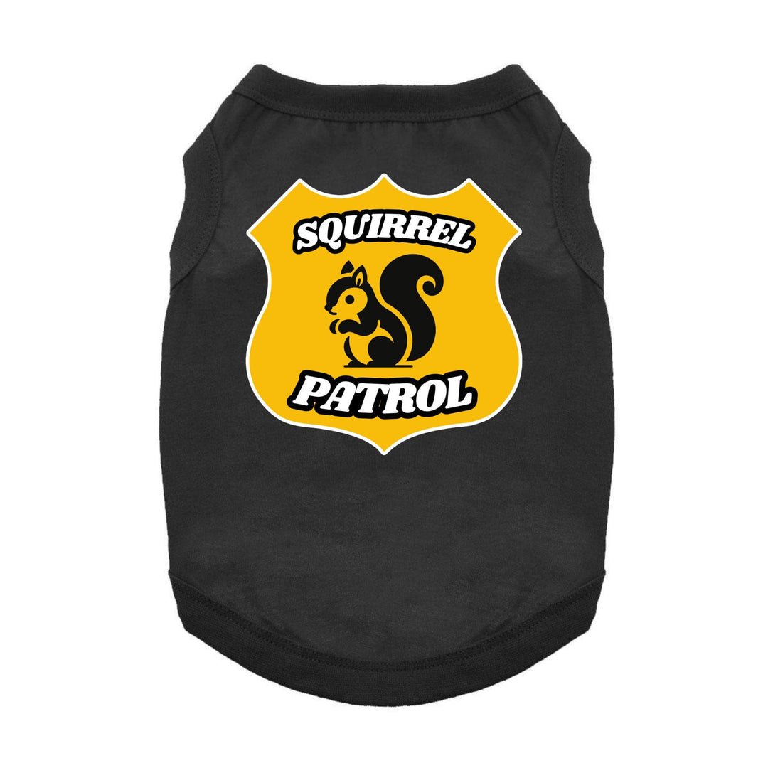 squirrel patrol shirt for dogs - black