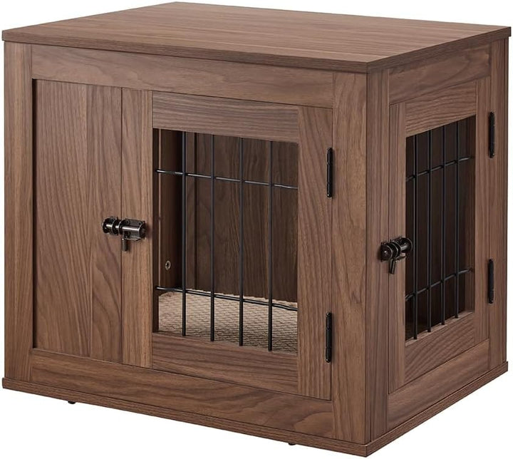 walnut furniture dog crate table small