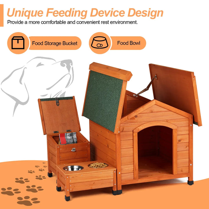 Rovers Best Dog House with Storage & Feeder
