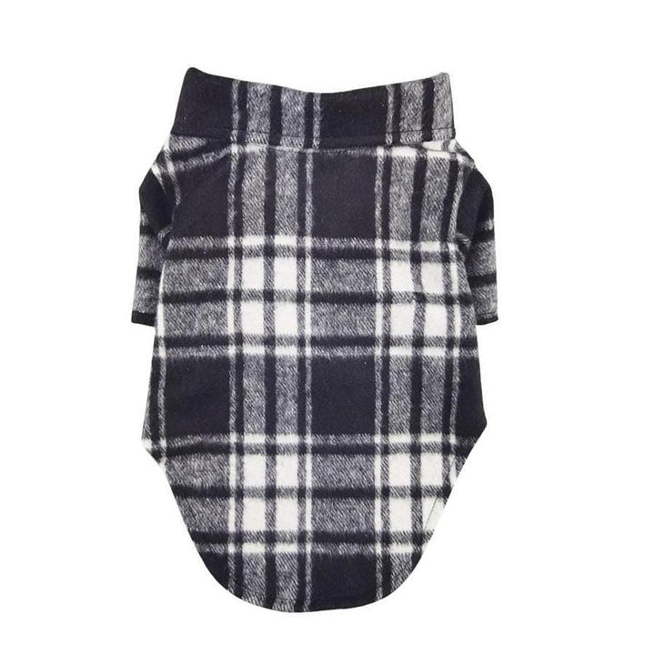 black white flannel dog shirt with collar