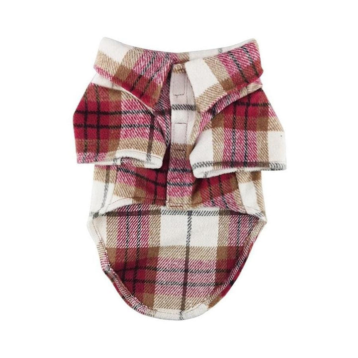 Flannel Shirt For Dogs  Red-white