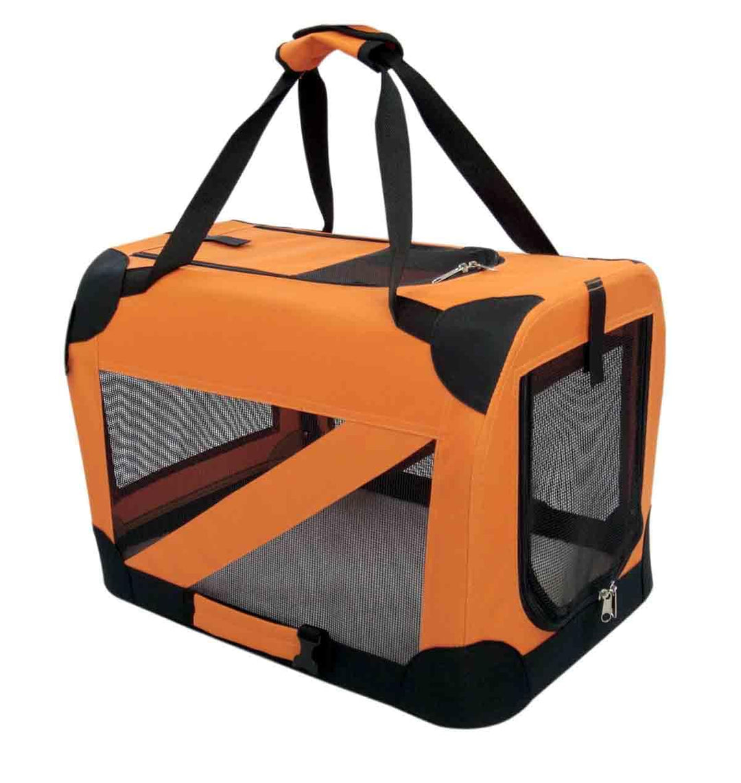 orange large fabric pet carrier