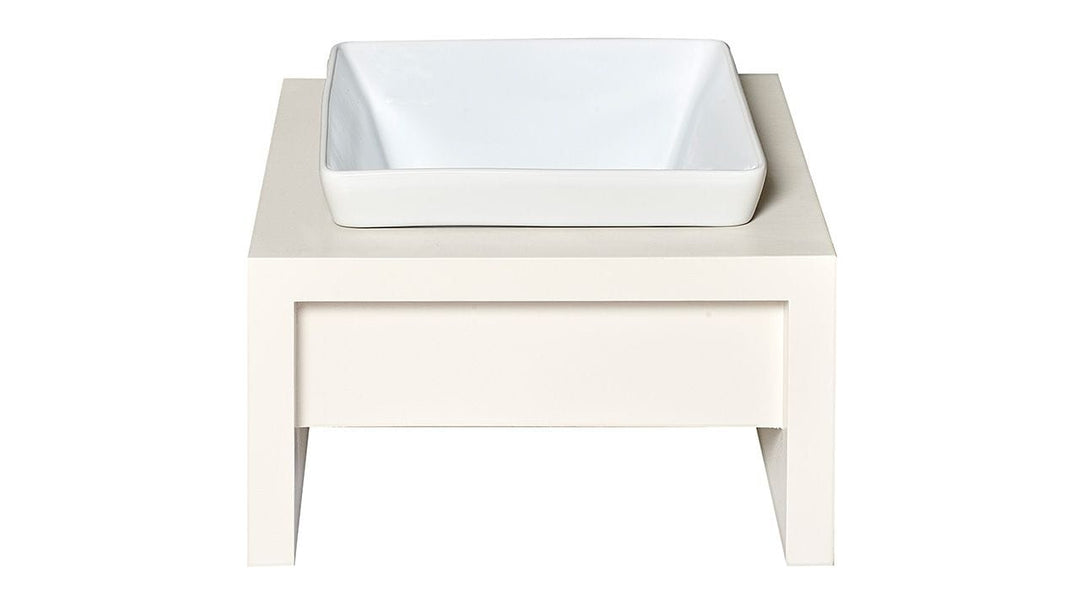 fresco single wookd stand with ceramic pet dish