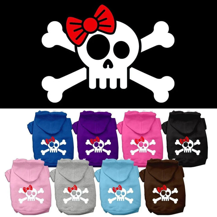 girl bow skull  design hoodie for dogs