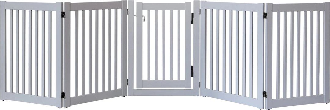 Extra Wide Freestanding Dog Gate with Door -4 colors