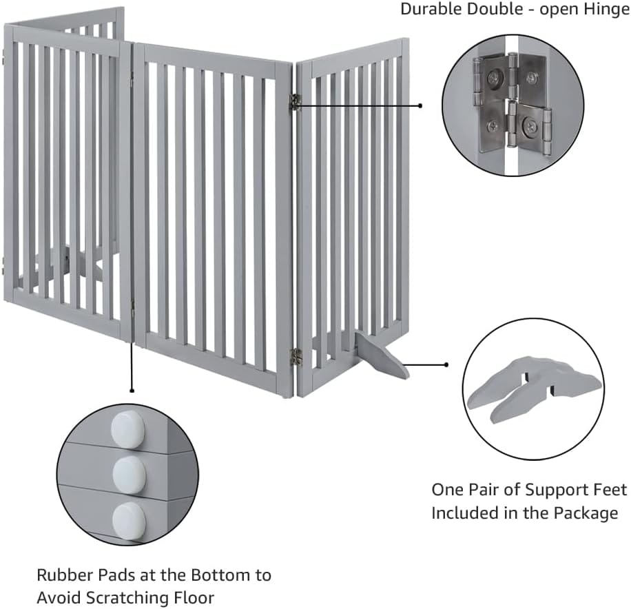 Unified 4 Panel Freestanding Pet Gate