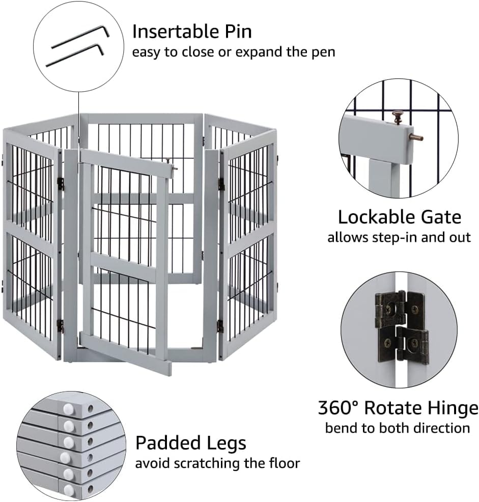 gray pet pen -features