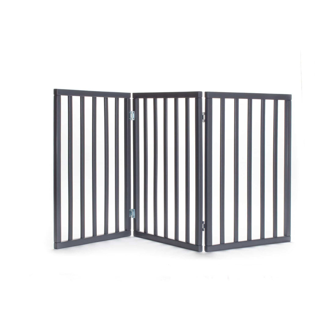 3 panel 4 feet wide pet gate barrier fence- gray