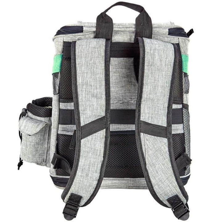 backpack small dog carrier -grey rear view
