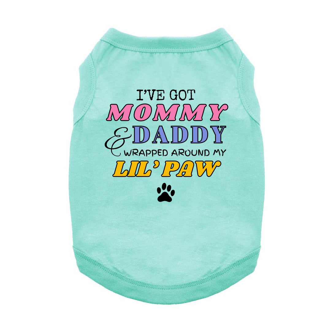 i have mommy wrapped around my paw - 2xl shirt for dogs