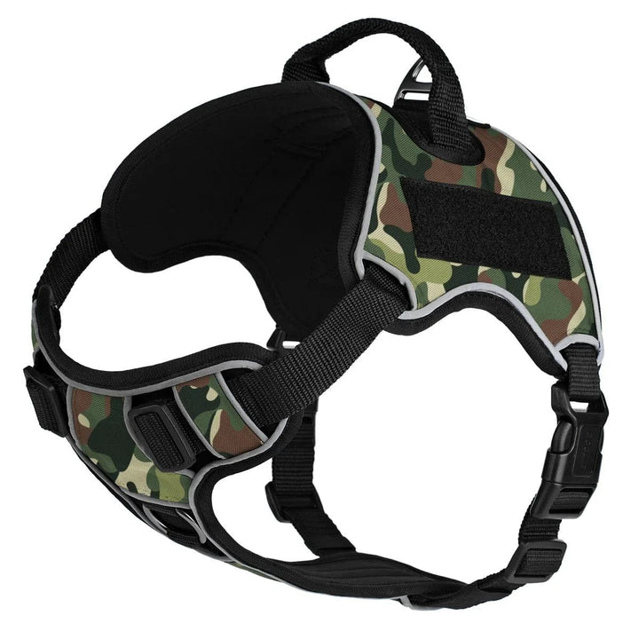 dog harness no pull camo green