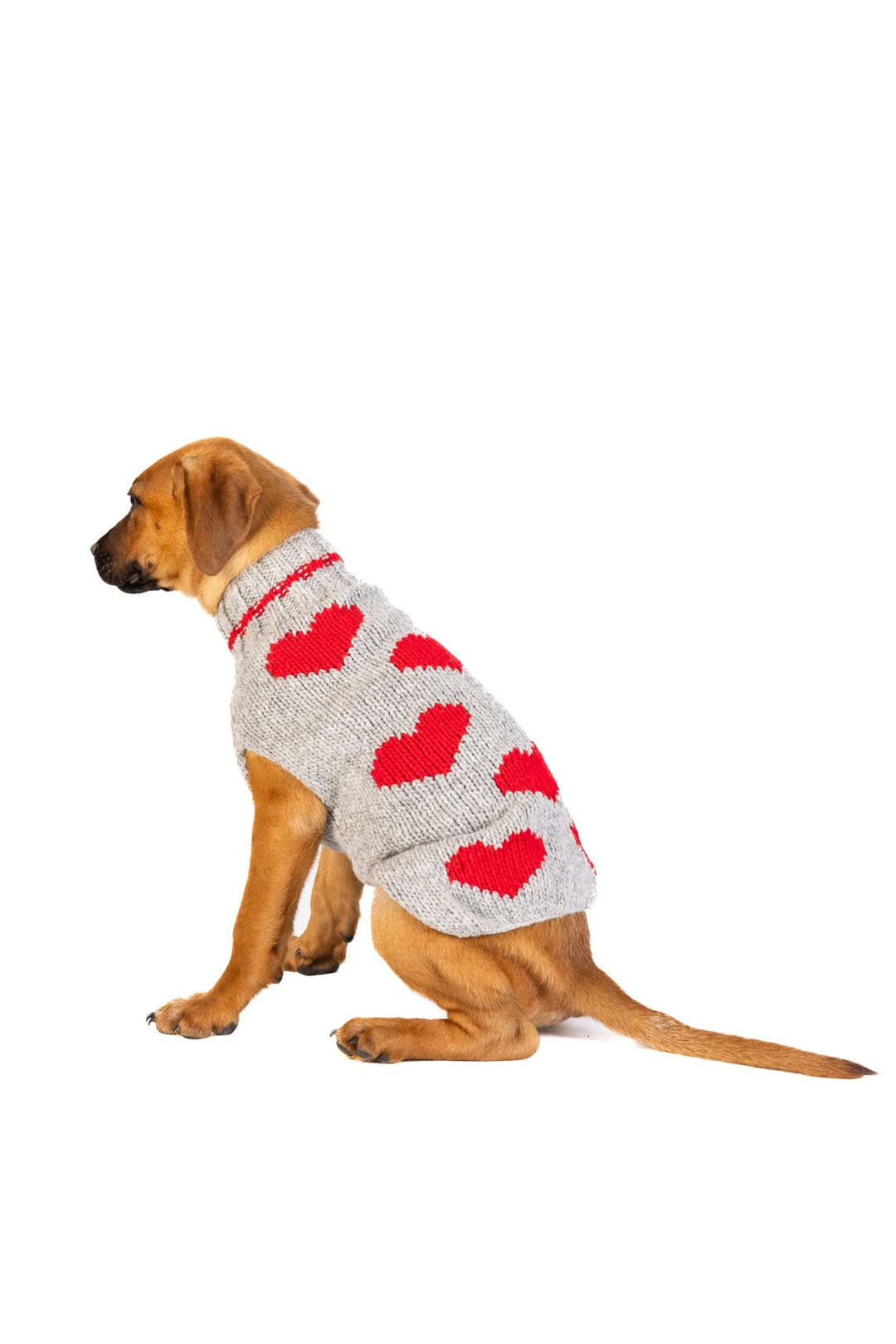Red Hearts Thick Dog Sweater