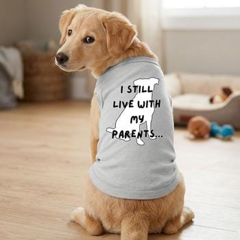  light gray pet t-shirt with the text &