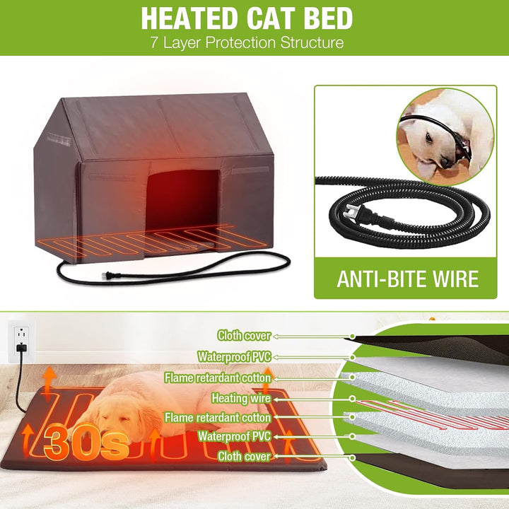Insulated Dog House with Heating Pad