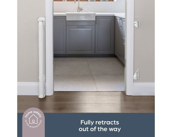 White Retractable Dog Gate -