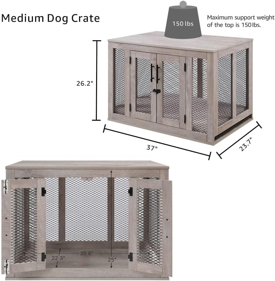 gray -dog-crate-table- size-med