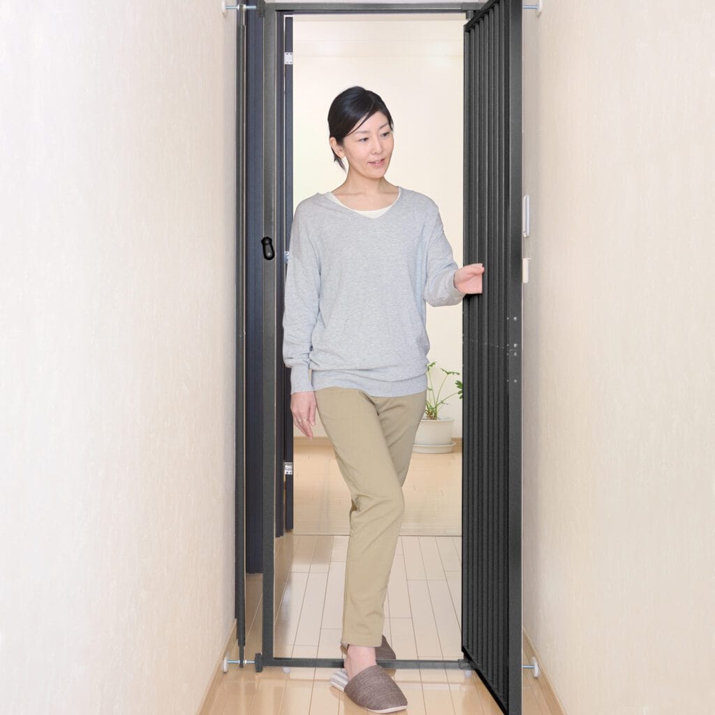 black pet gate-super tall stops cats