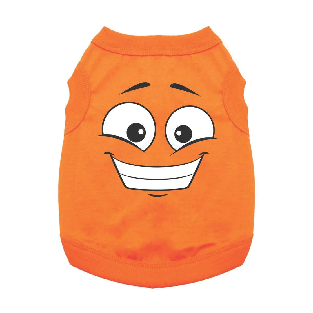 happy face shirt for dogs sleeveless 2xy orange